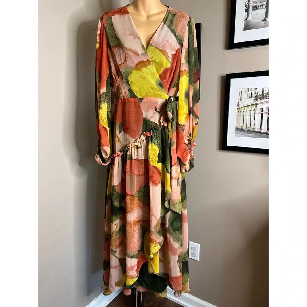 Anthropologie Hutch Geo Wrap Maxi Dress - Picture 4 of 6